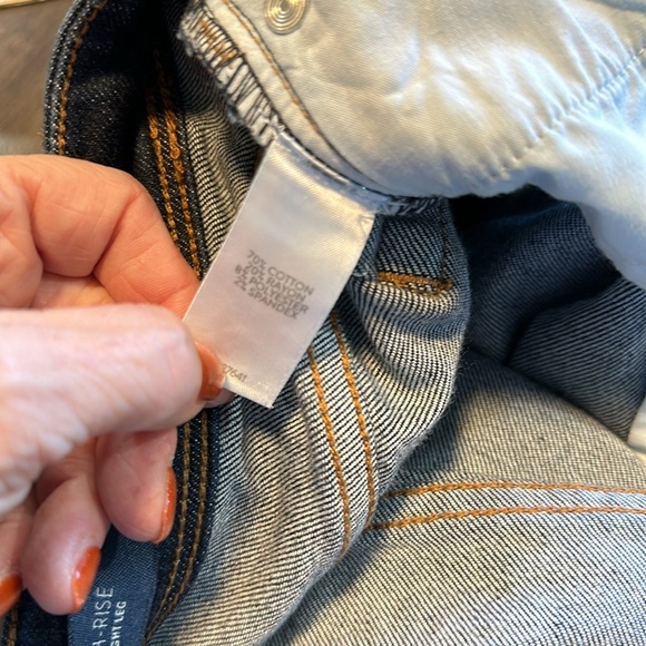 Size 12P J. Jill Denim high Rise Straight Leg Dark Blue Jeans Like New - Picture 6 of 6